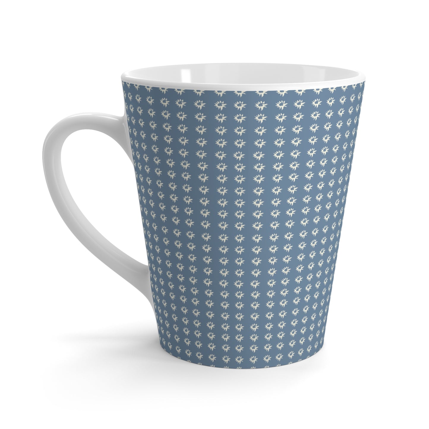 Latte Mug : Denim Geo Star print