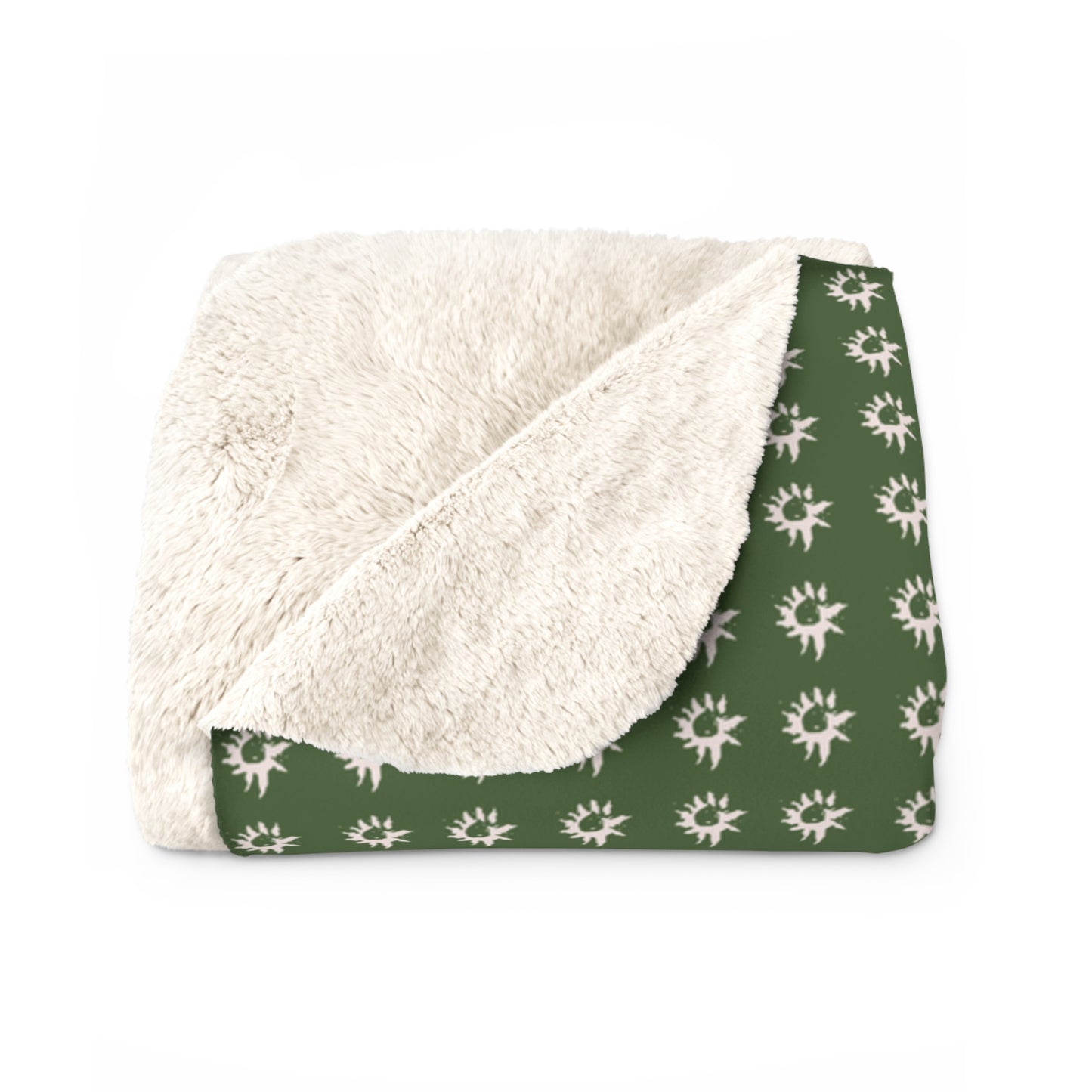 Forest Green Geo Star Sherpa Fleece Blanket