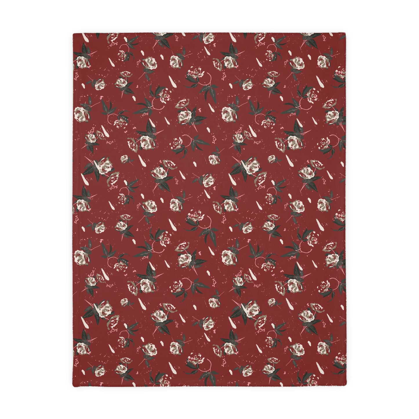 Christmas Rose Velveteen Blanket