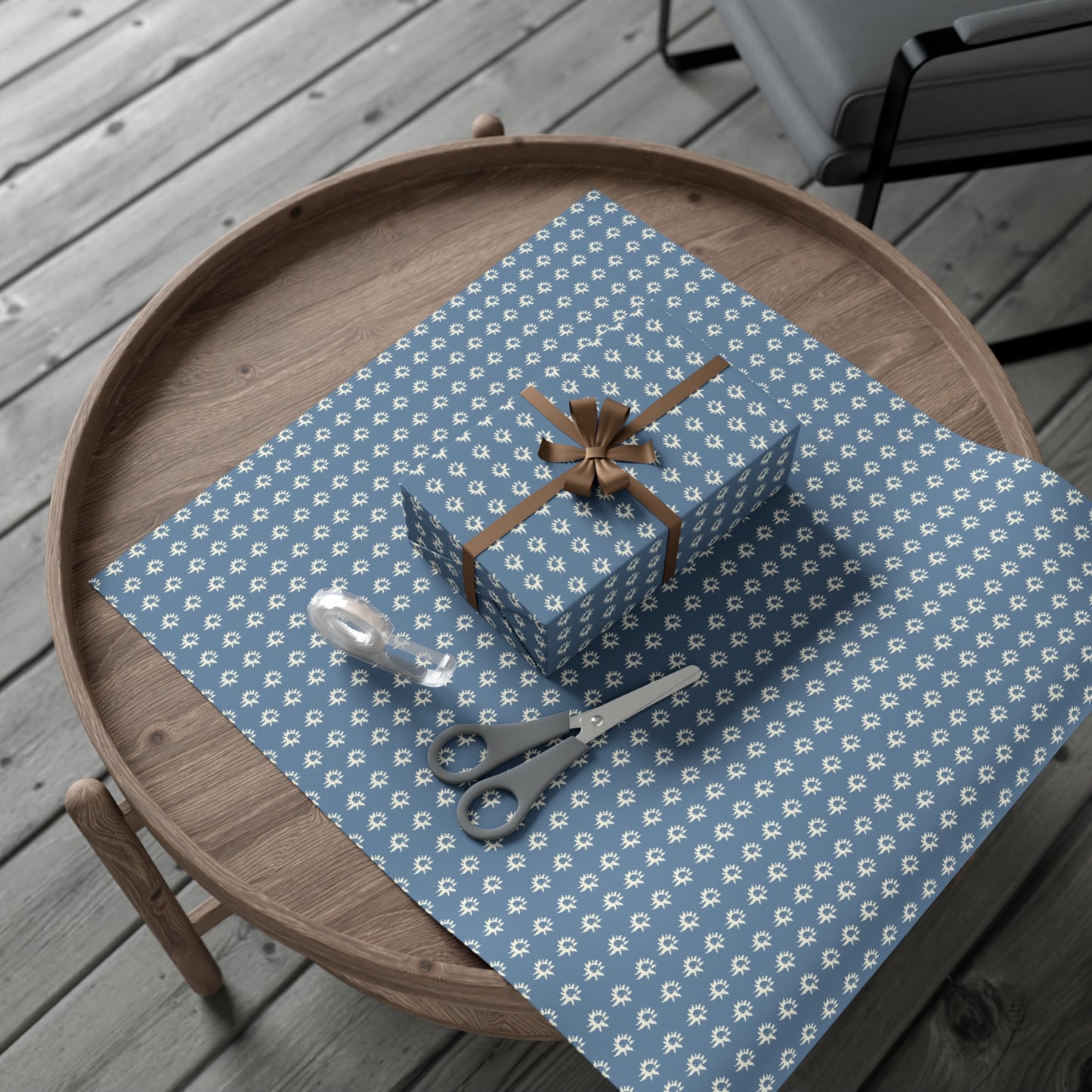 Wrapping Papers : Denim Geo Star Print