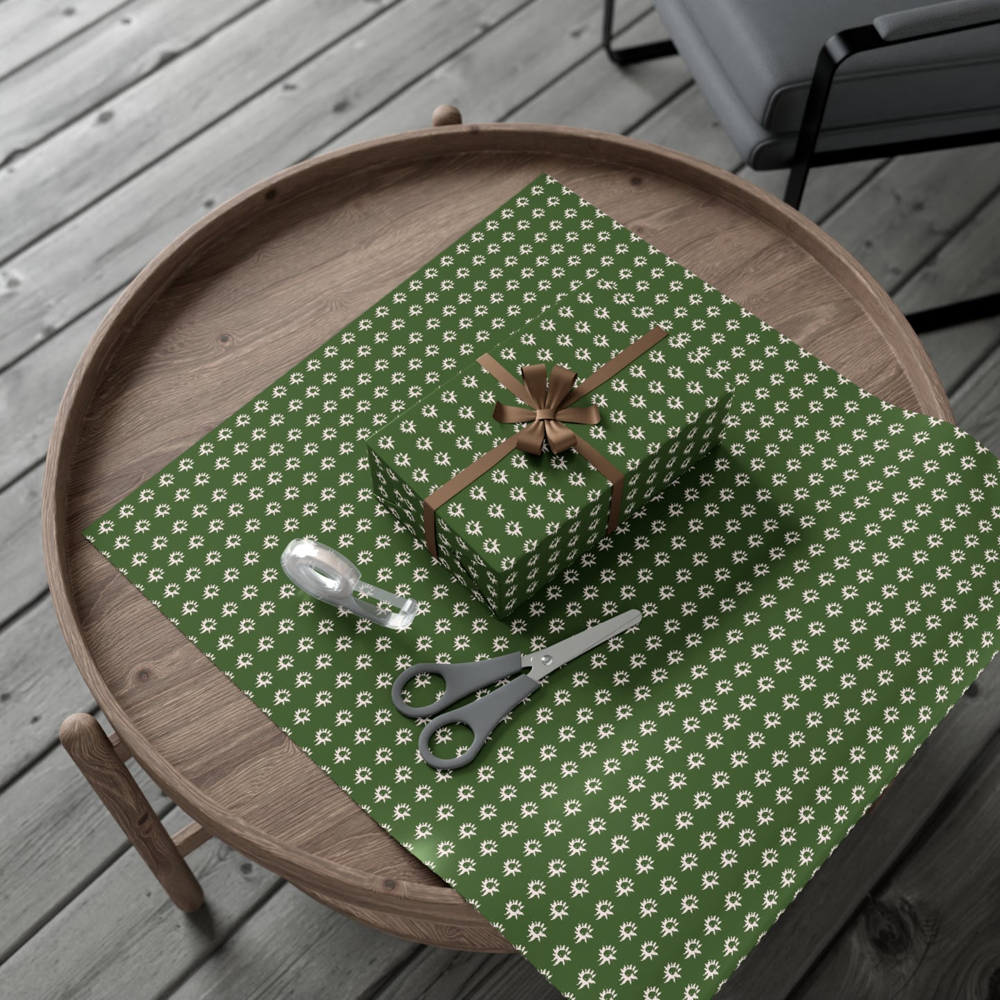 Forest Green Geo Star Gift Wrap Papers