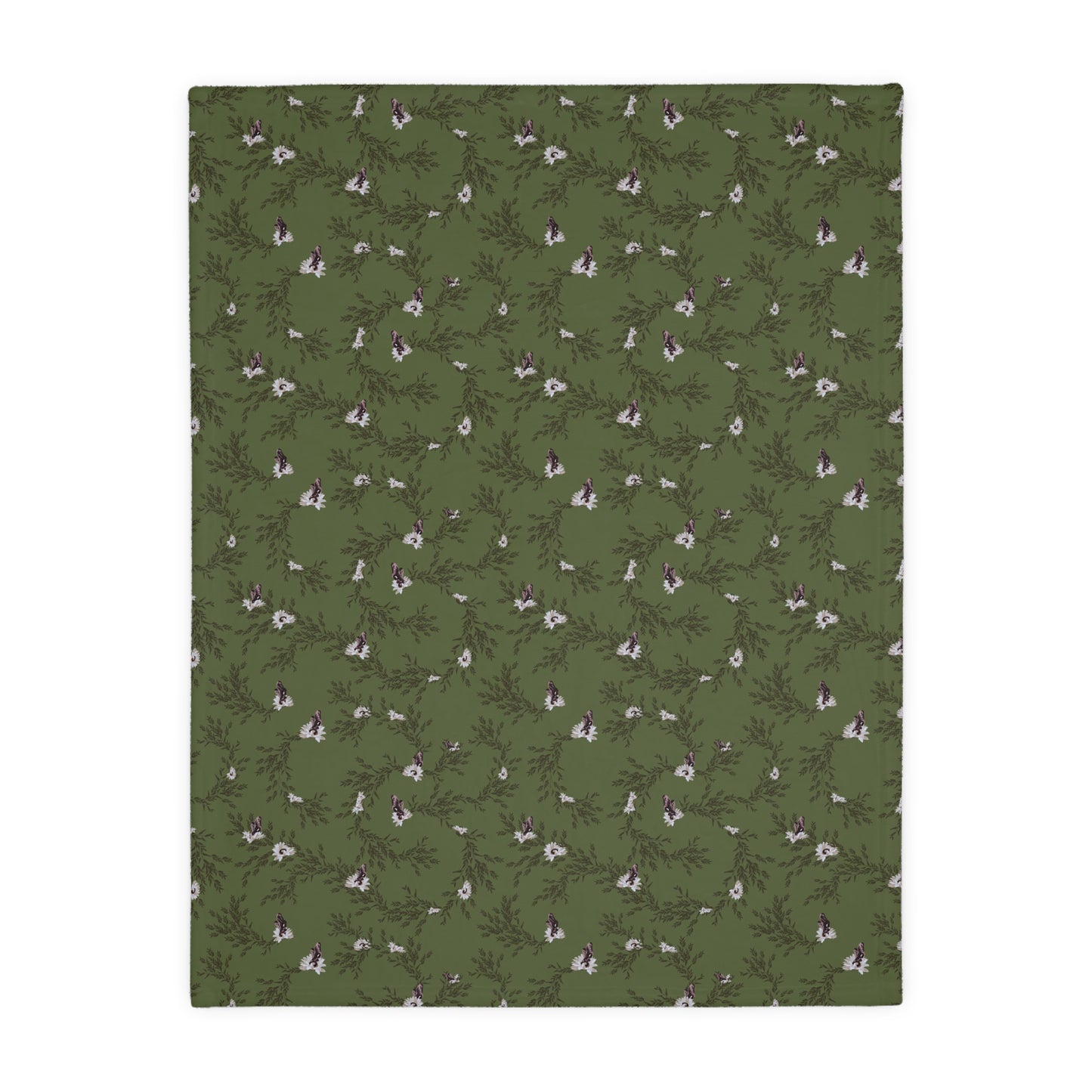 Autumn Daisy Print - Velveteen Blanket