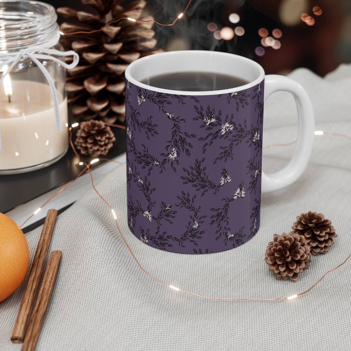 Autumn Daisy Mug 11oz in Huckleberry