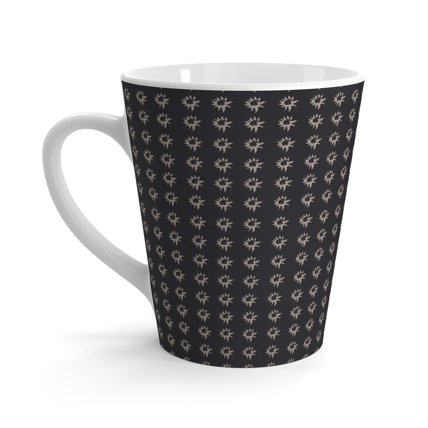 Latte Mug : Black Geo Star print