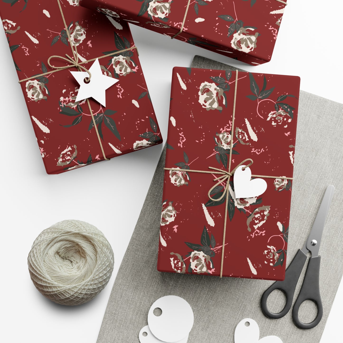 Gift Wrap Papers: Christmas Rose Print
