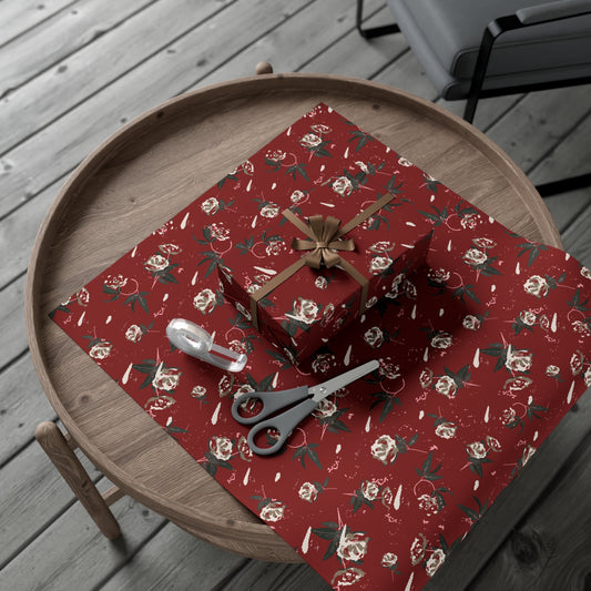 Gift Wrap Papers: Christmas Rose Print