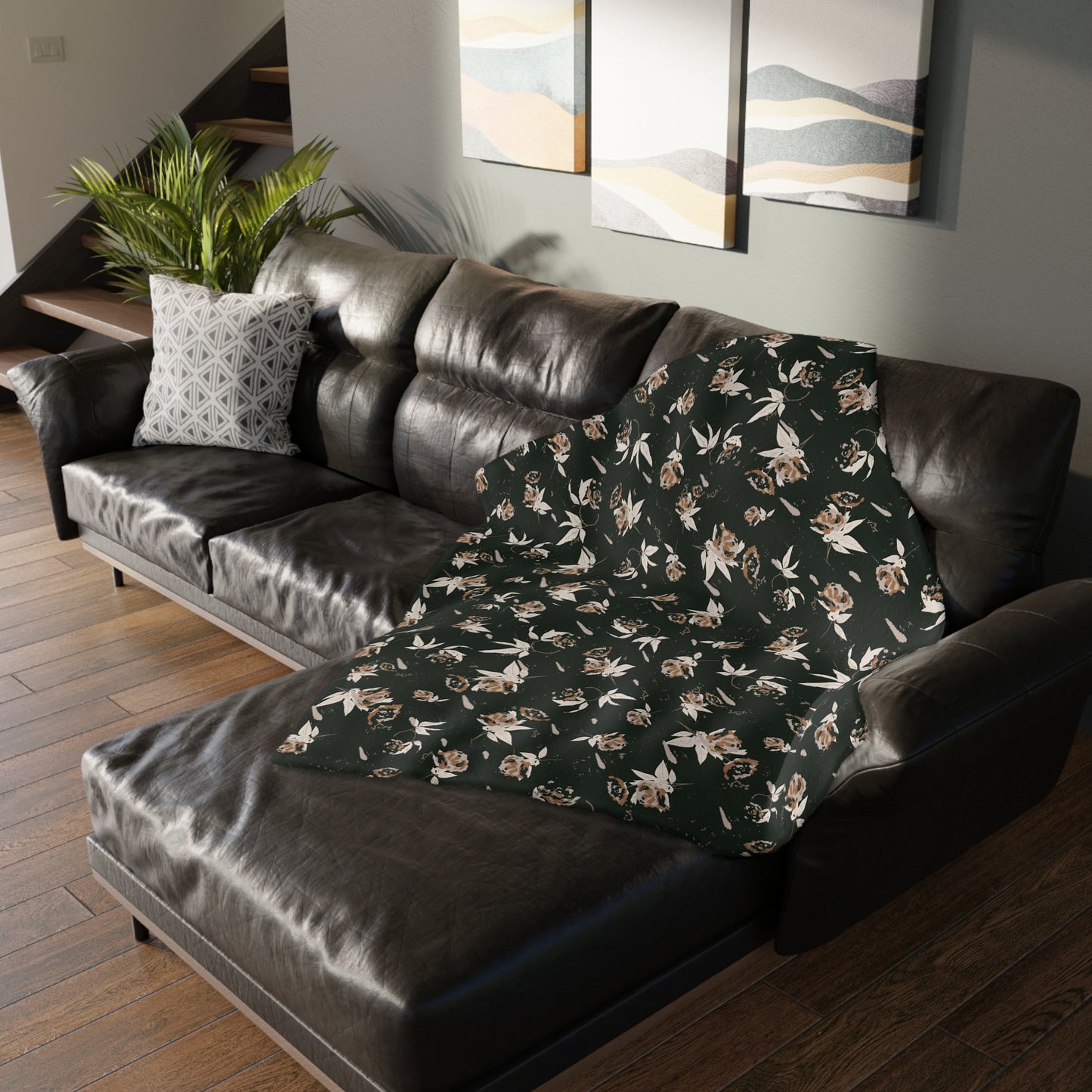 Evergreen Rose Velveteen Blanket